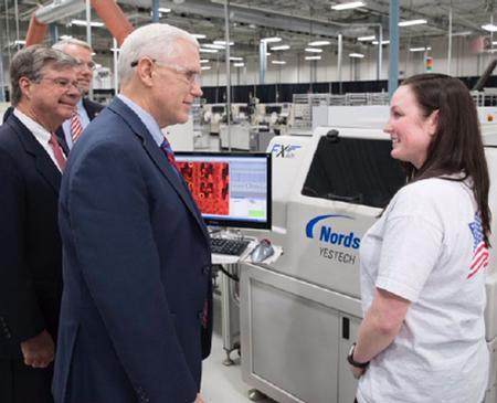 Vice President Mike Pence was introduced to its YESTECH FX AOI system during his recent visit to Columbus, OH.
